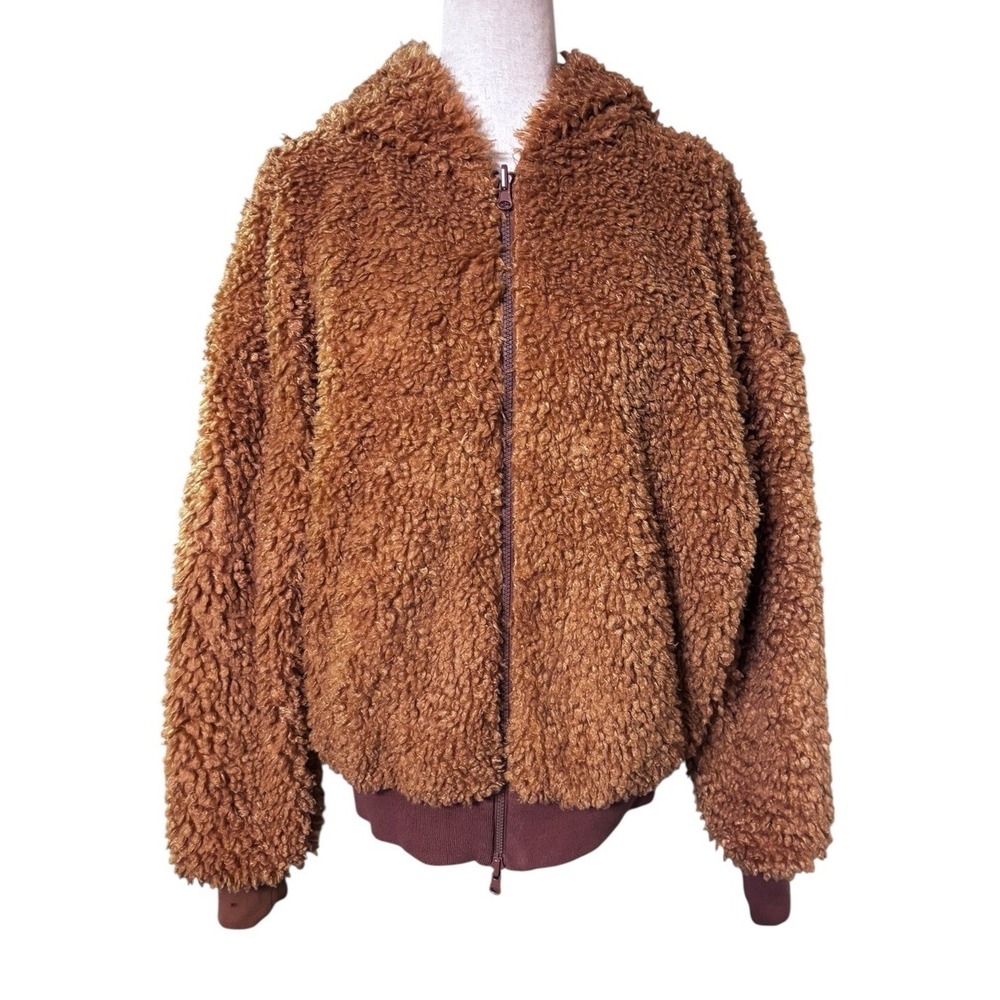 Sportmax Code Jacket Brown Teddy Bear Reversible Women's Small